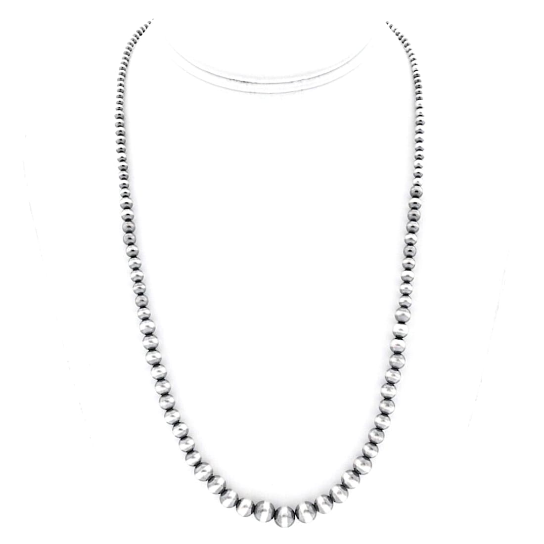 Navajo Pearls Necklace Sterling Silver Graduated Sterling