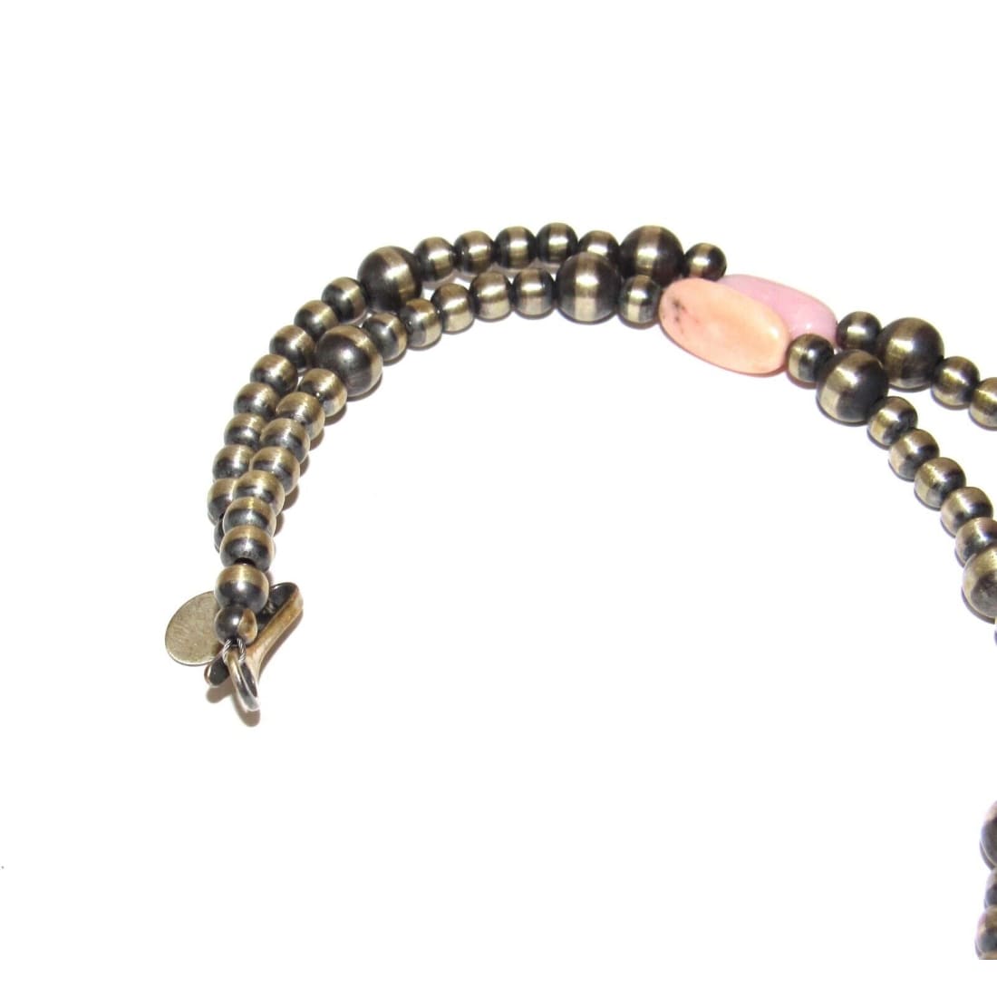 Navajo Pearls Necklace Sterling Silver Pink Conch Shell 20