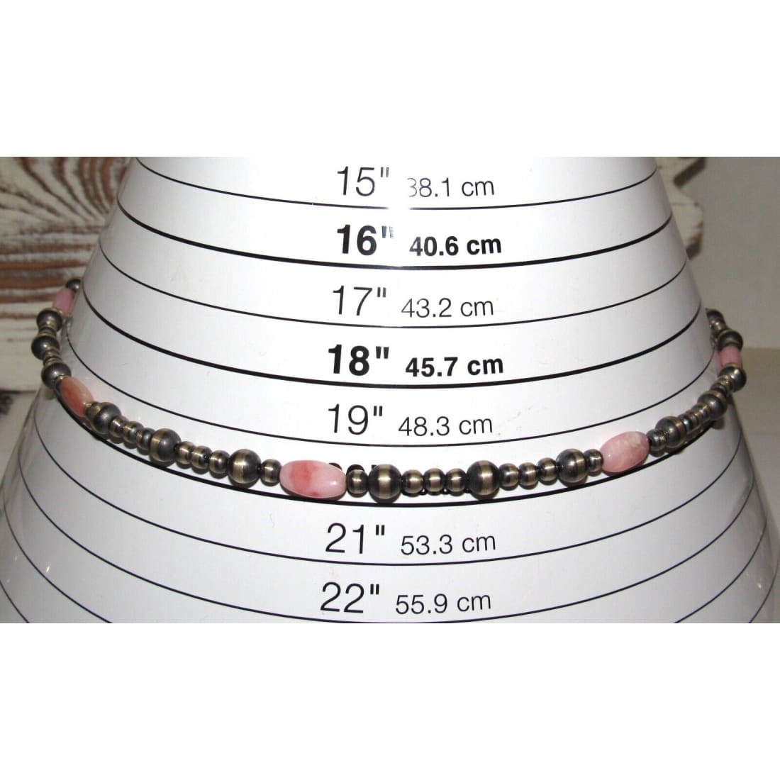 Navajo Pearls Necklace Sterling Silver Pink Conch Shell 20