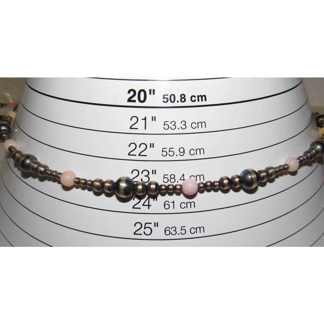 Navajo Pearls Necklace Sterling Silver Pink Conch Shell 23