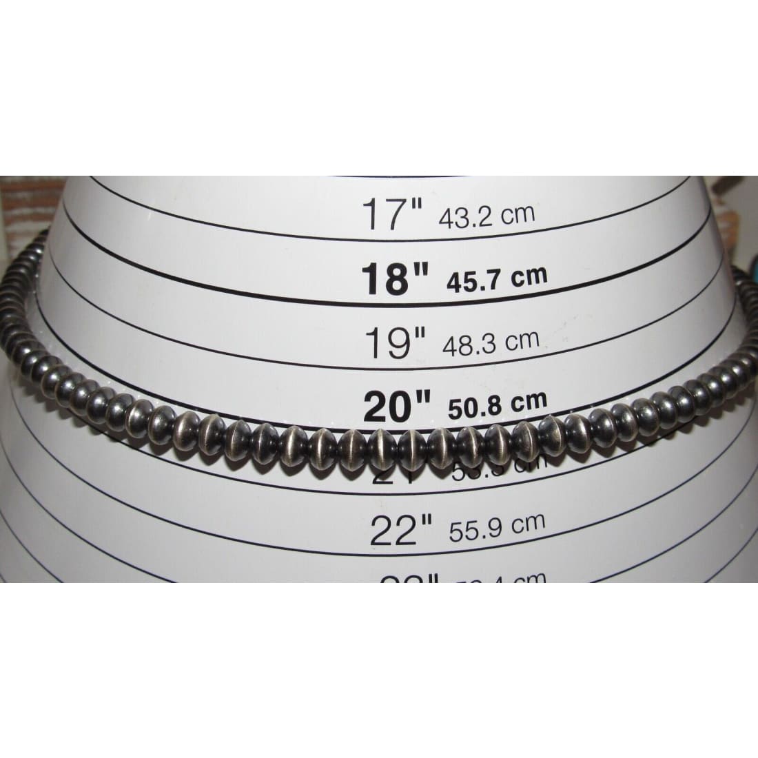 Navajo Pearls Necklace Sterling Silver Saucer Beads Necklace