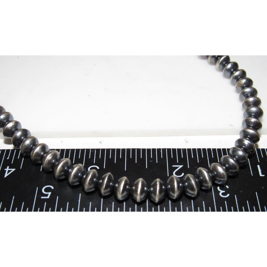 Navajo Pearls Necklace Sterling Silver Saucer Beads Necklace