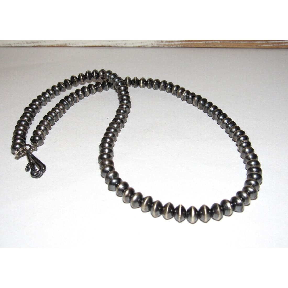 Navajo Pearls Necklace Sterling Silver Saucer Beads Necklace