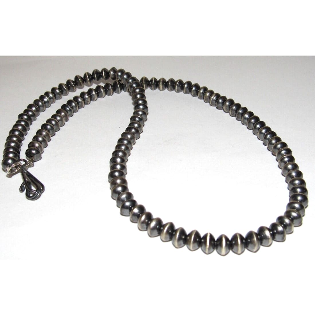 Navajo Pearls Necklace Sterling Silver Saucer Beads Necklace