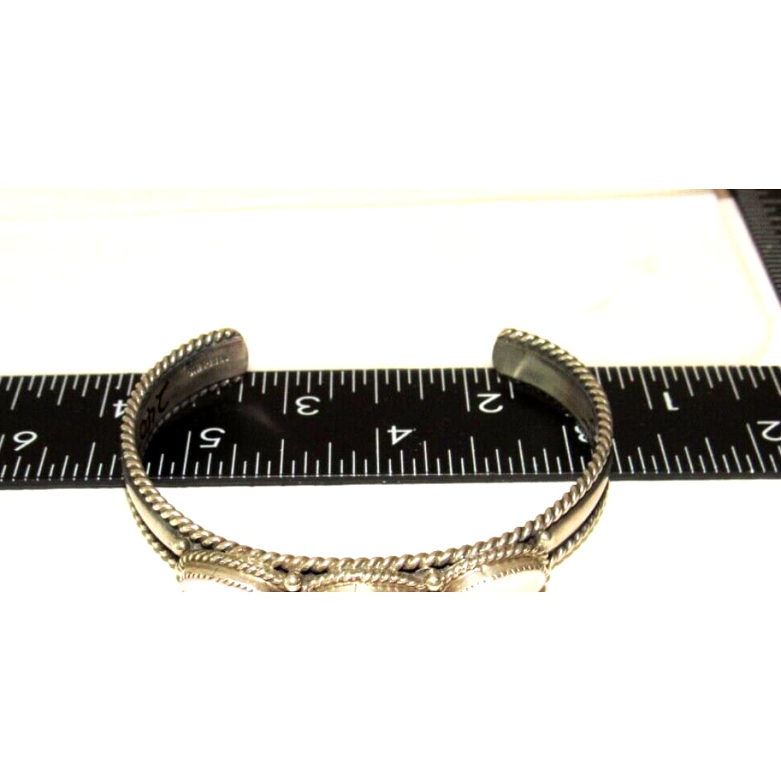 Navajo Pink Conch Bracelet Stacker Sterling Silver Cuff G.