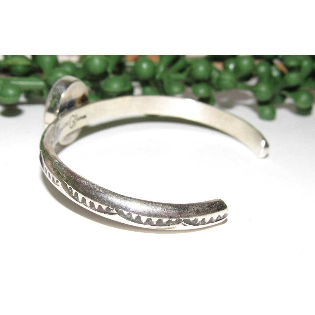 Navajo Pink Conch Bracelet Stacker Sterling Silver Cuff G.