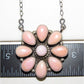 Navajo Pink Conch Cluster Bar Necklace Sterling Silver B.