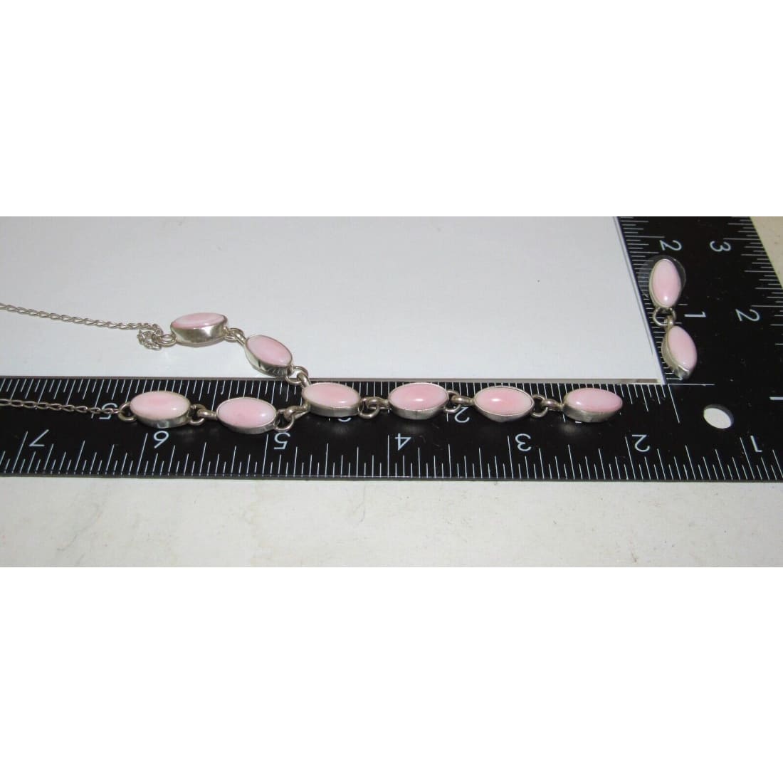 Navajo Pink Conch Shell Lariat Necklace Earrings Set