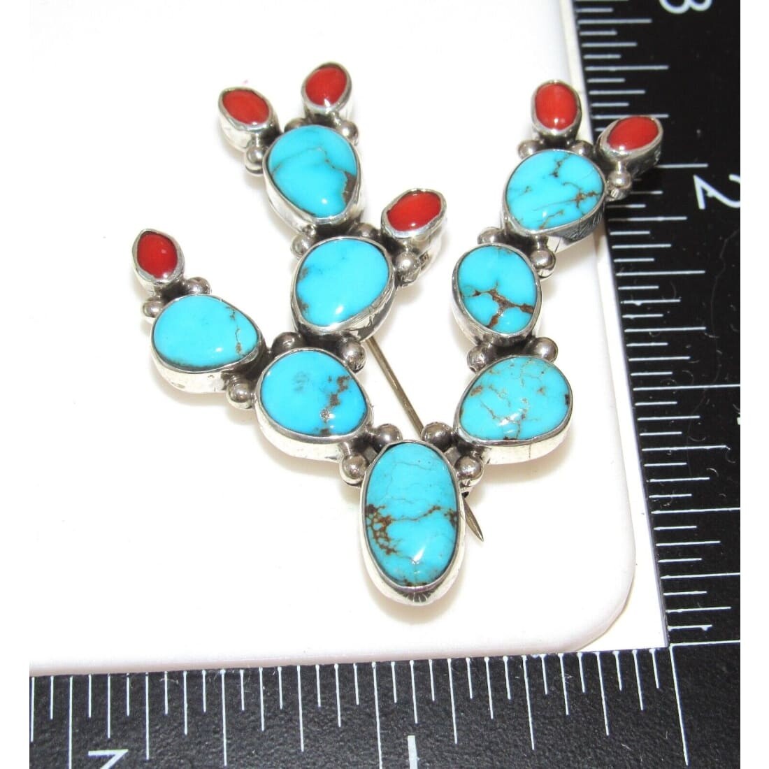 Navajo Prickly Pear Cactus Pendant Sterling Silver