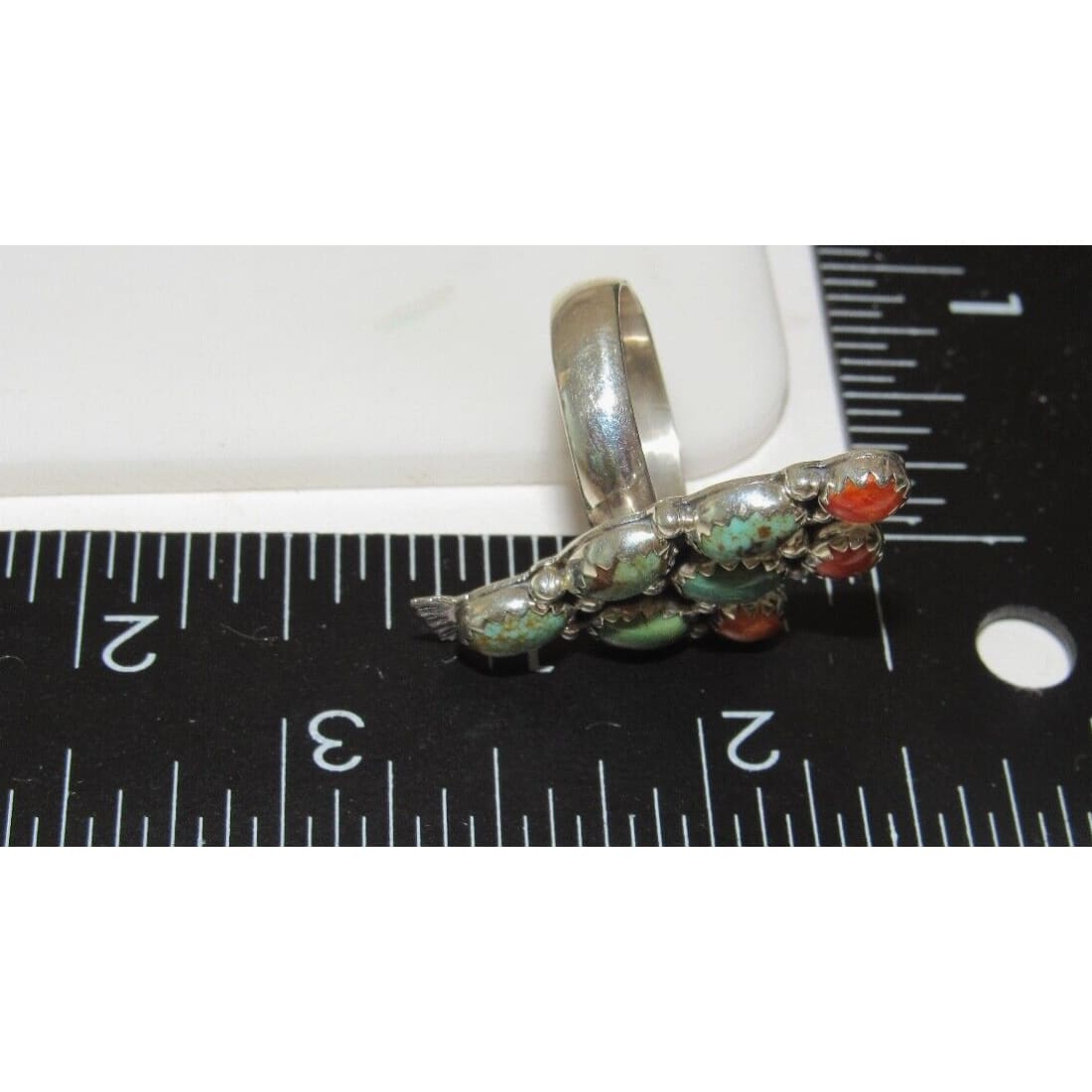 Navajo Prickly Pear Cactus Ring Sz 7 Sterling Silver