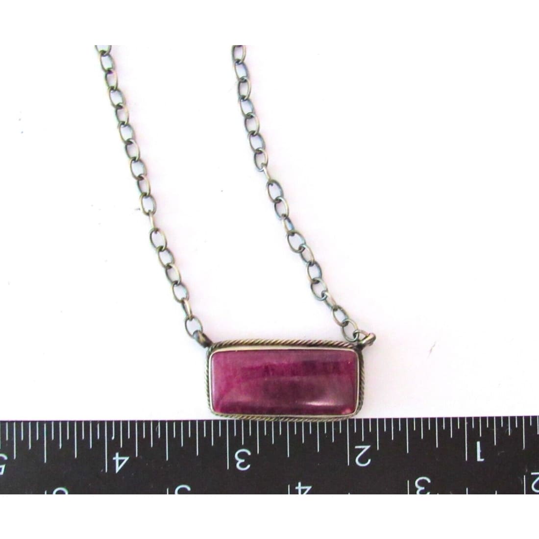 Navajo Purple Spiny Bar Necklace Sterling Silver Native