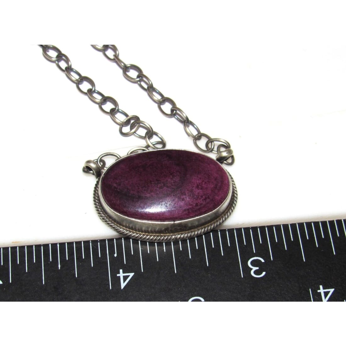 Navajo Purple Spiny Bar Necklace Sterling Silver Native