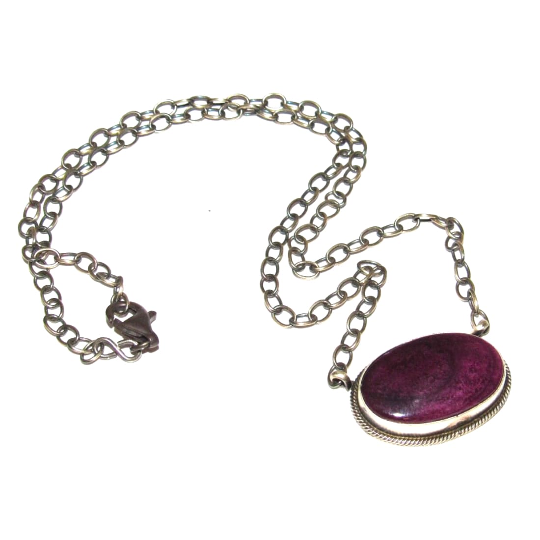 Navajo Purple Spiny Bar Necklace Sterling Silver Native