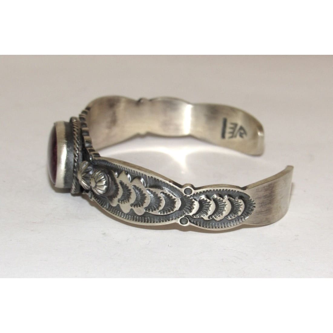 Navajo Purple Spiny Stacker Cuff Sterling Silver Ingot