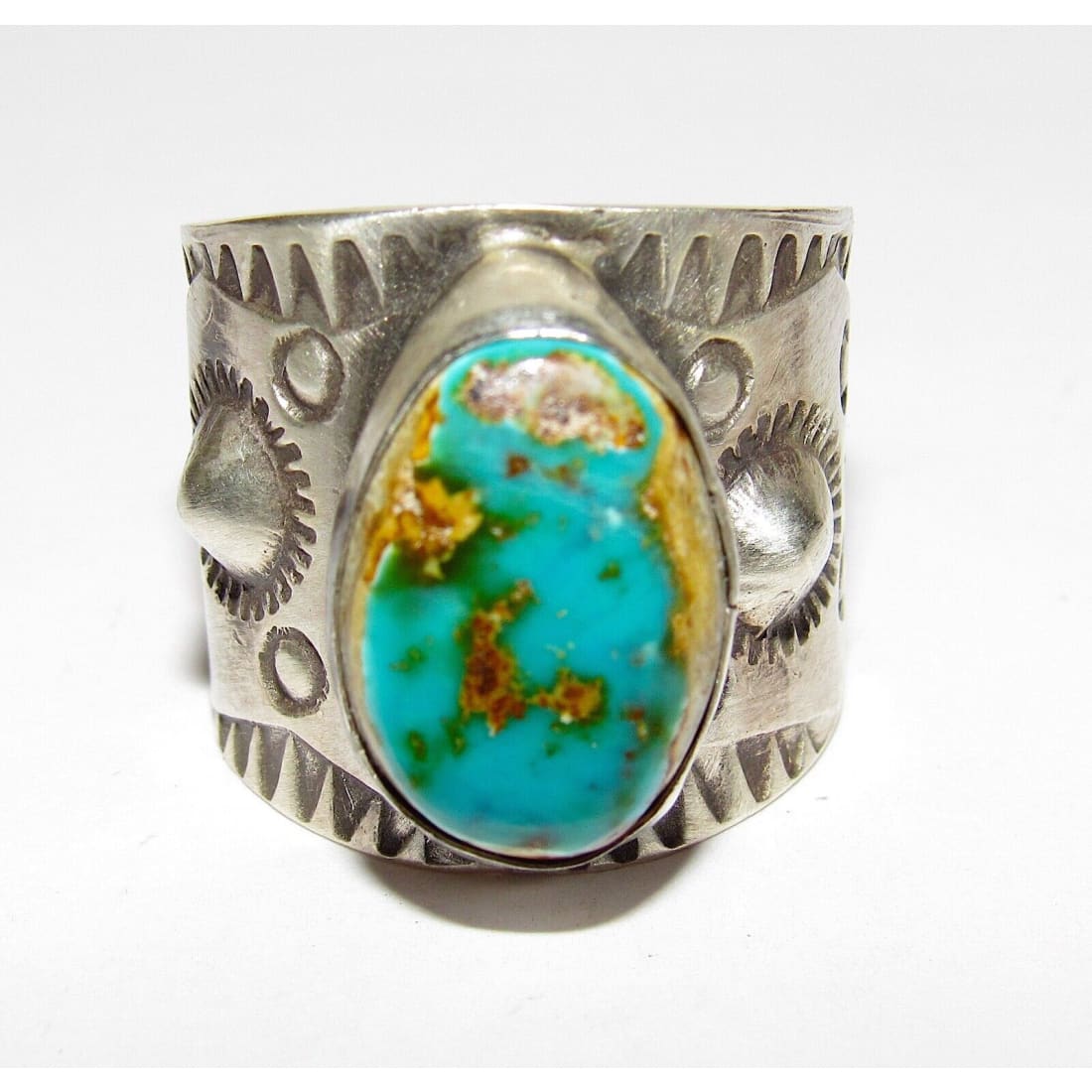 Navajo R.Willie Royston Turquoise Ring Sz 9 Sterling Silver