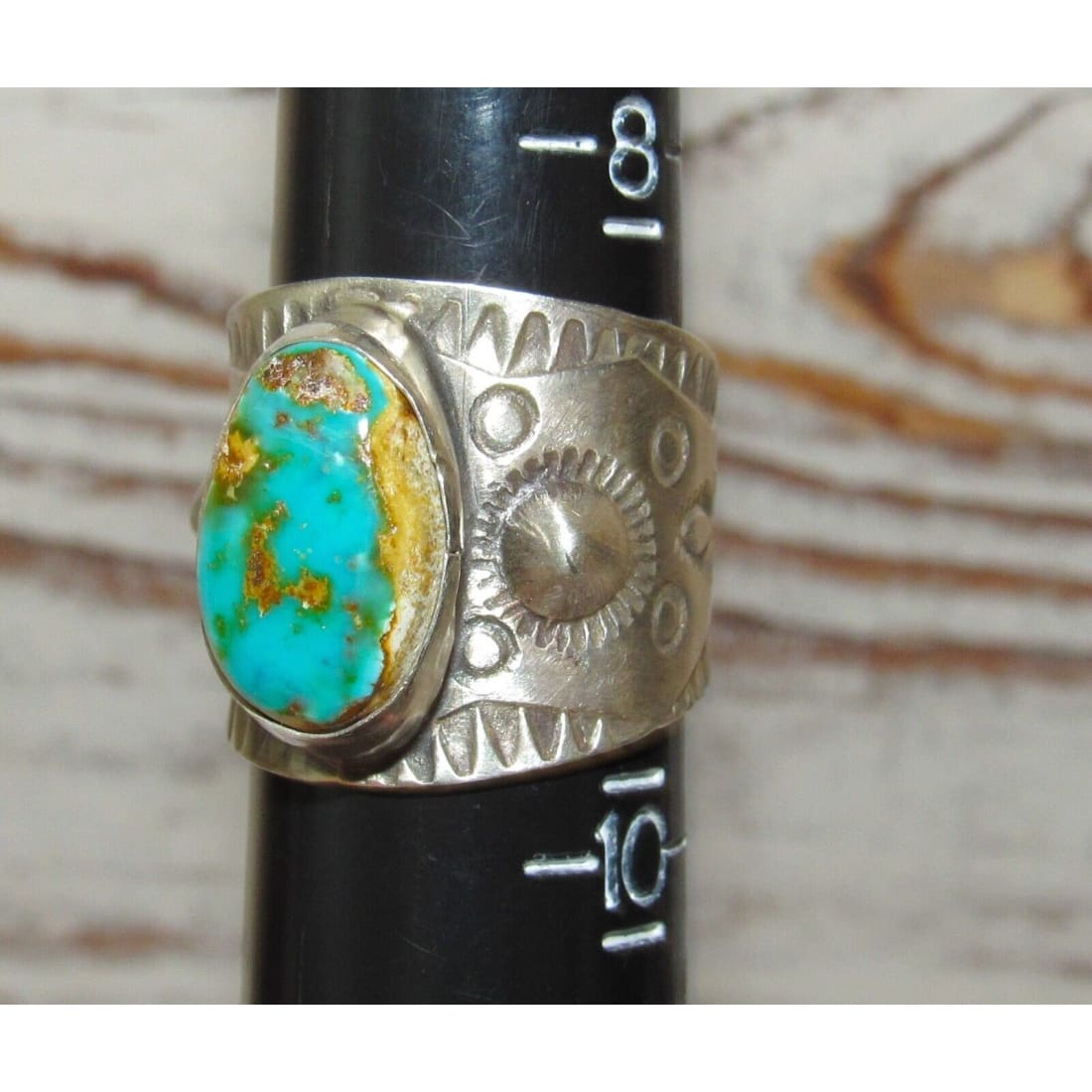 Navajo R.Willie Royston Turquoise Ring Sz 9 Sterling Silver