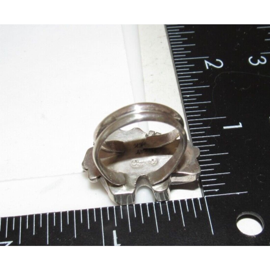 Navajo Ray Jack Turquoise Spiny Jet Inlay Bear Ring Size 7 -