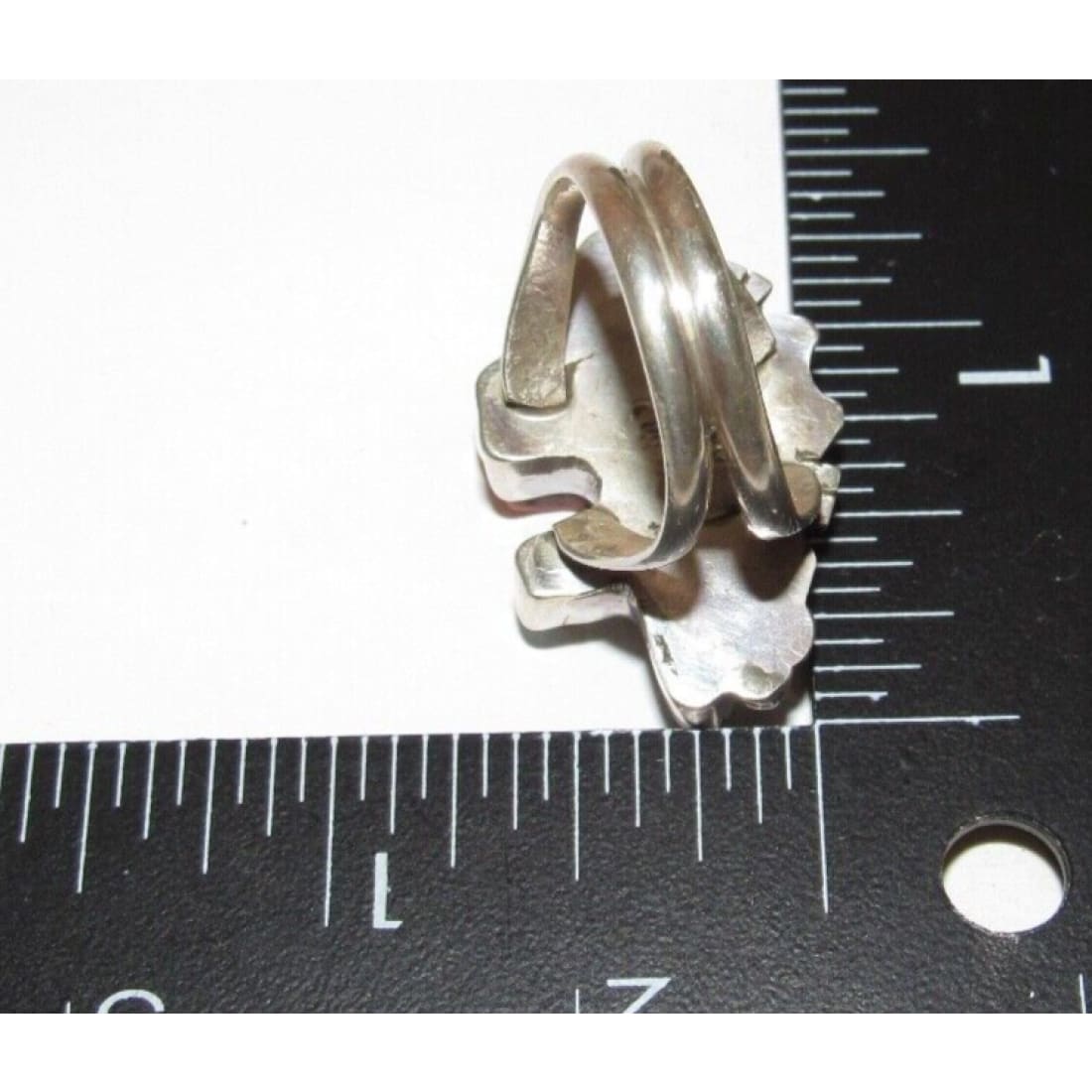 Navajo Ray Jack Turquoise Spiny Jet Inlay Bear Ring Size 8 -