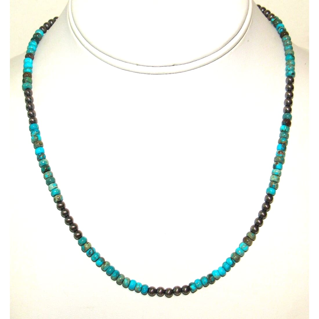 Navajo Rolled Turquoise & Navajo Pearls Heishi Choker