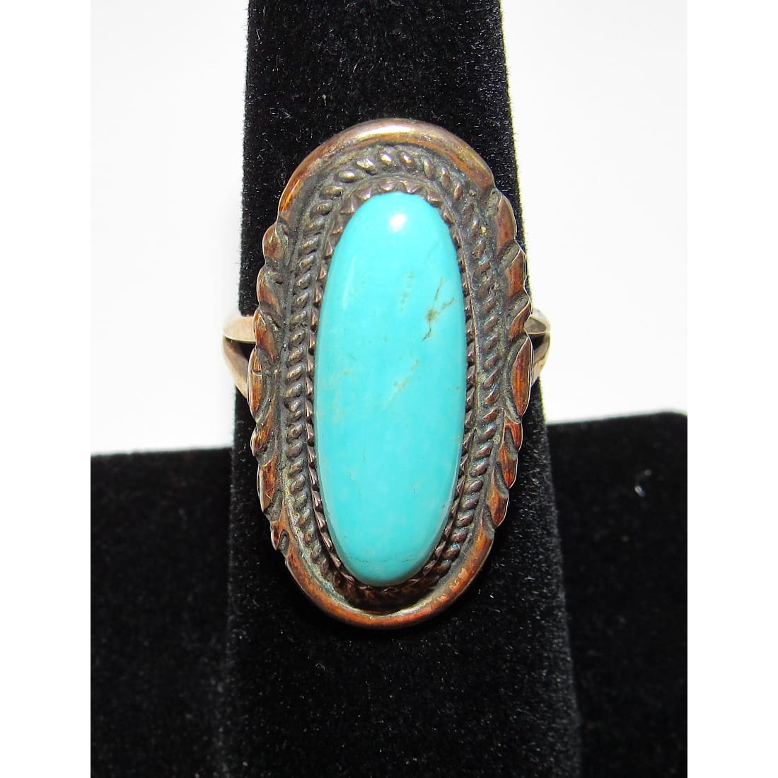 Navajo Royston Blue Turquoise Ring Size 7 Sterling Silver