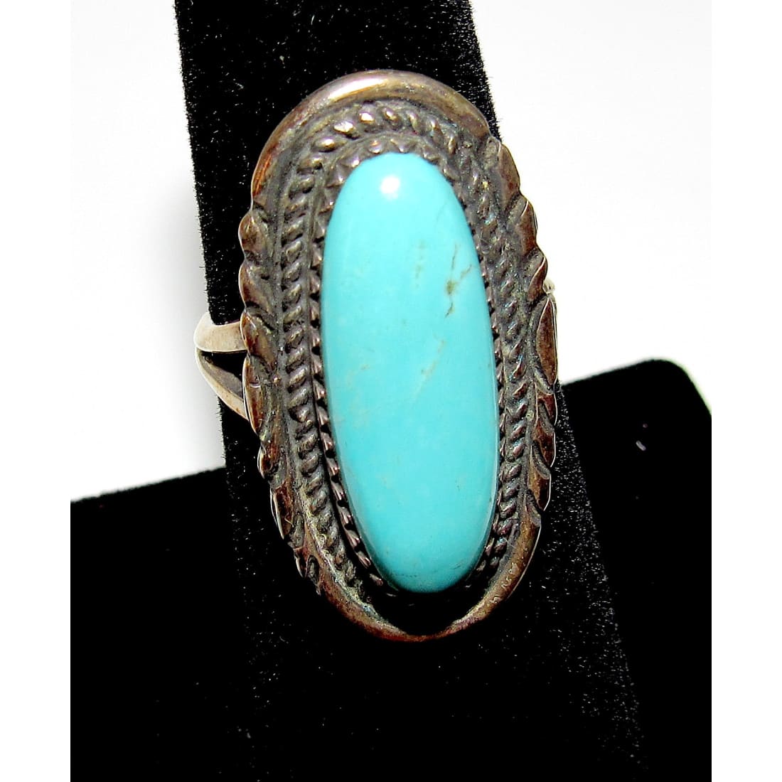 Navajo Royston Blue Turquoise Ring Size 7 Sterling Silver