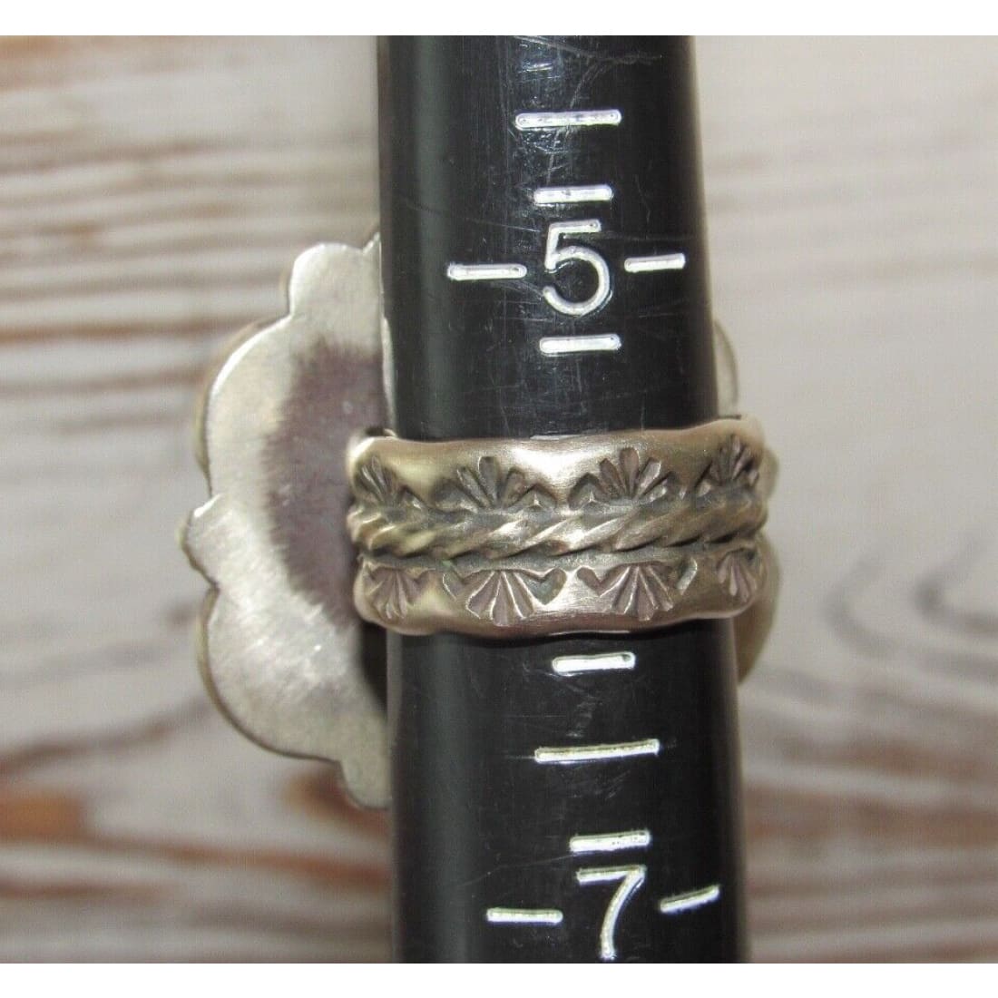 Navajo Royston & Kingman Turquoise Cluster Ring Sz 6
