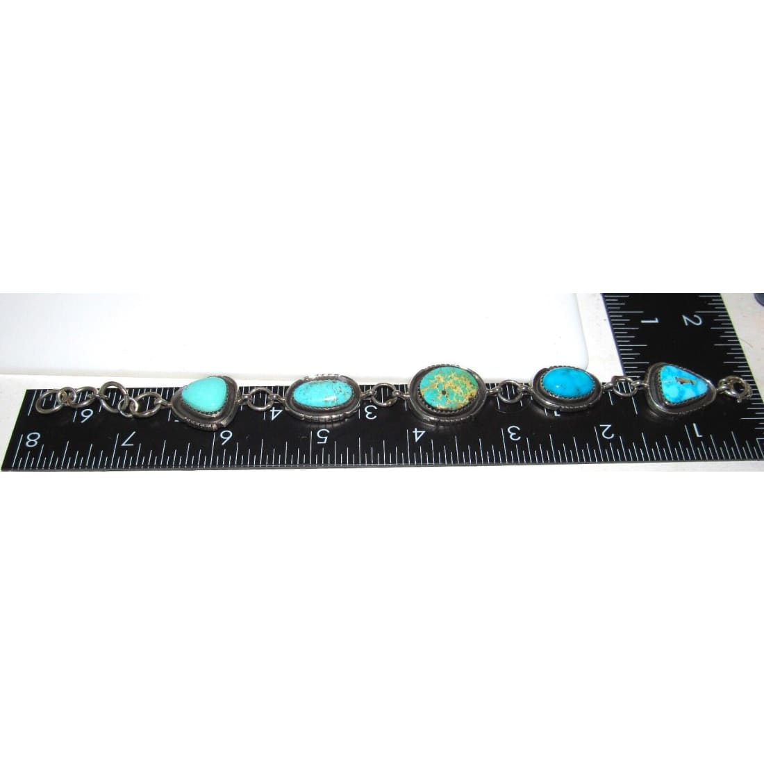 Navajo Royston Turquoise Adjustable Link Bracelet Sterling