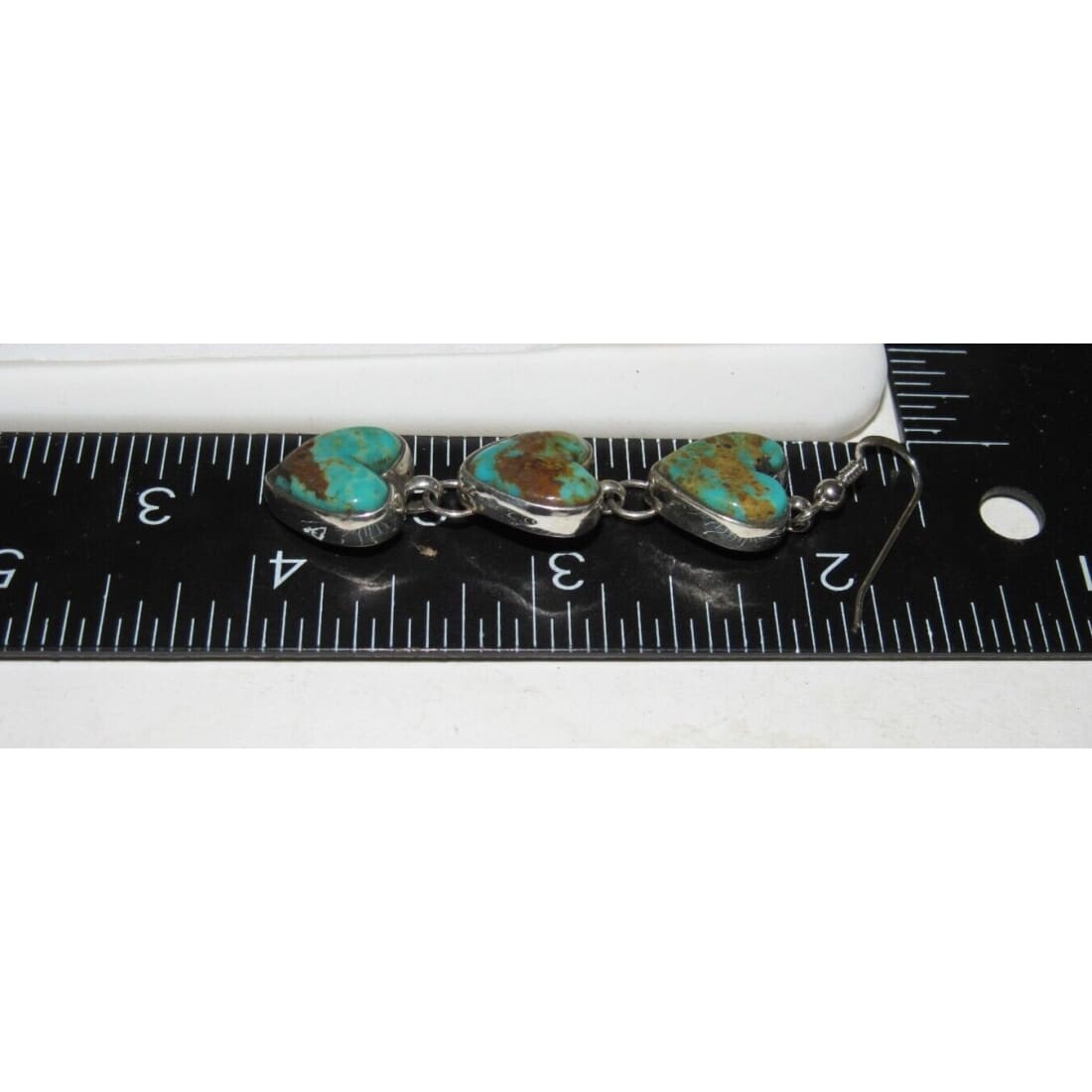 Navajo Royston Turquoise Dangle Earrings Sterling Silver
