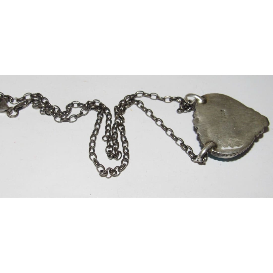Navajo Royston Turquoise Heart Bar Necklace Sterling Native
