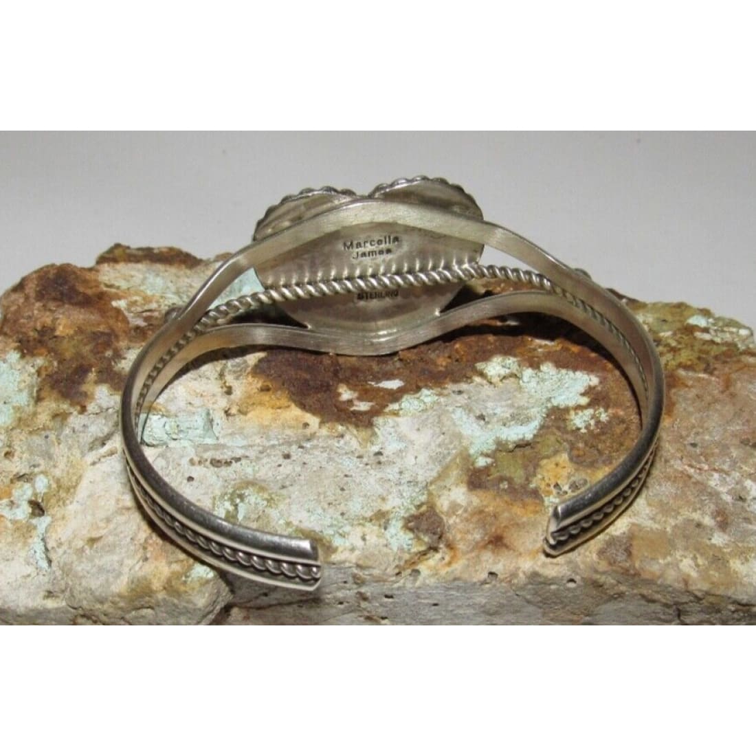 Navajo Royston Turquoise Heart Cuff Bracelet Marcella James