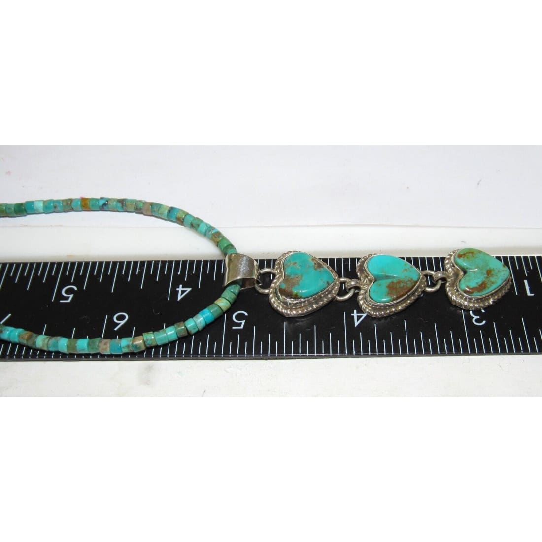 Navajo Royston Turquoise Heart Dangle Pendant Turquoise