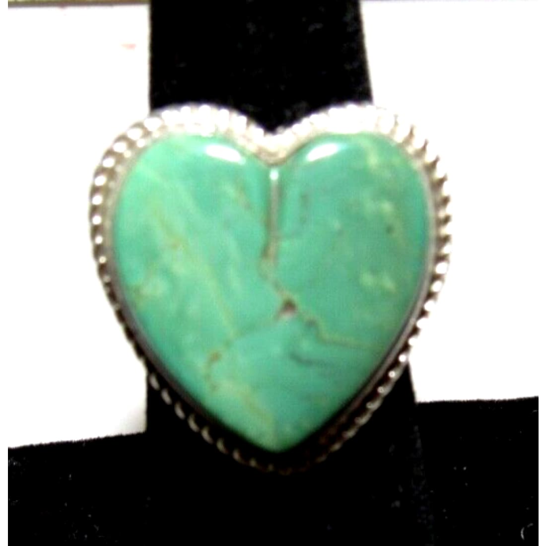 Navajo Royston Turquoise Heart Ring Sz 6 Sterling Silver
