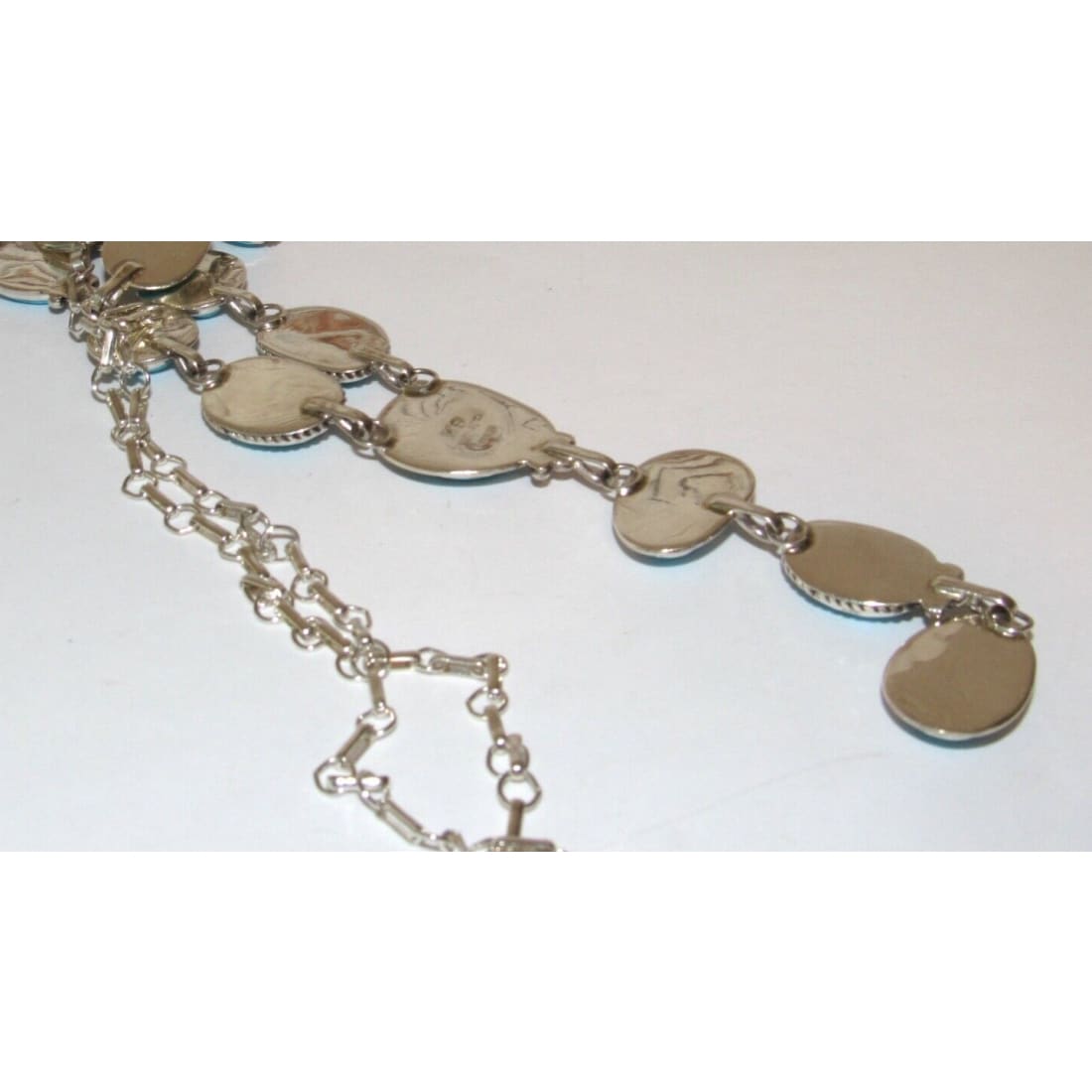 Navajo Royston Turquoise Lariat Necklace Sterling Silver K.