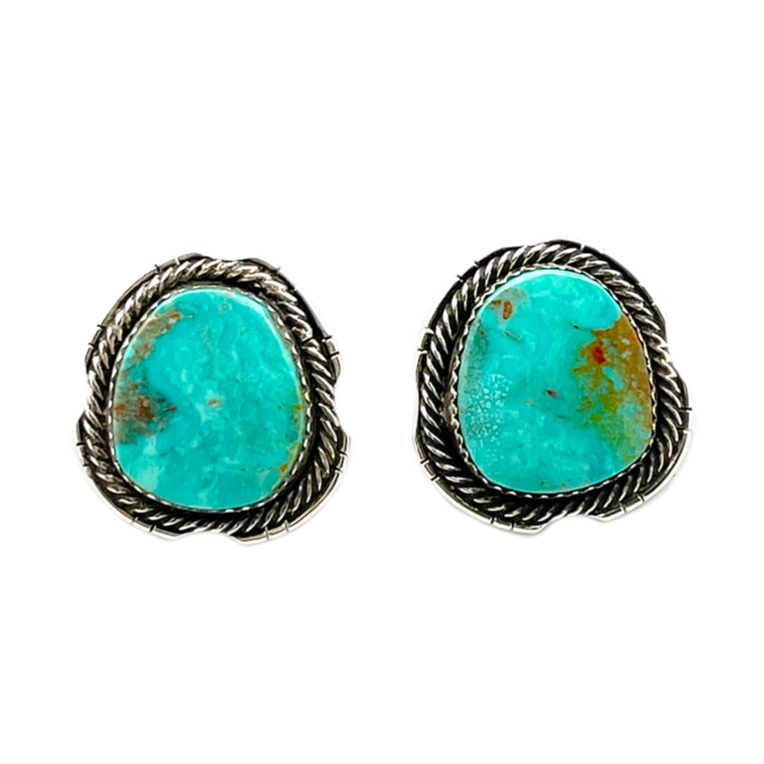 Navajo Royston Turquoise Post Earrings C. Reeves Sterling
