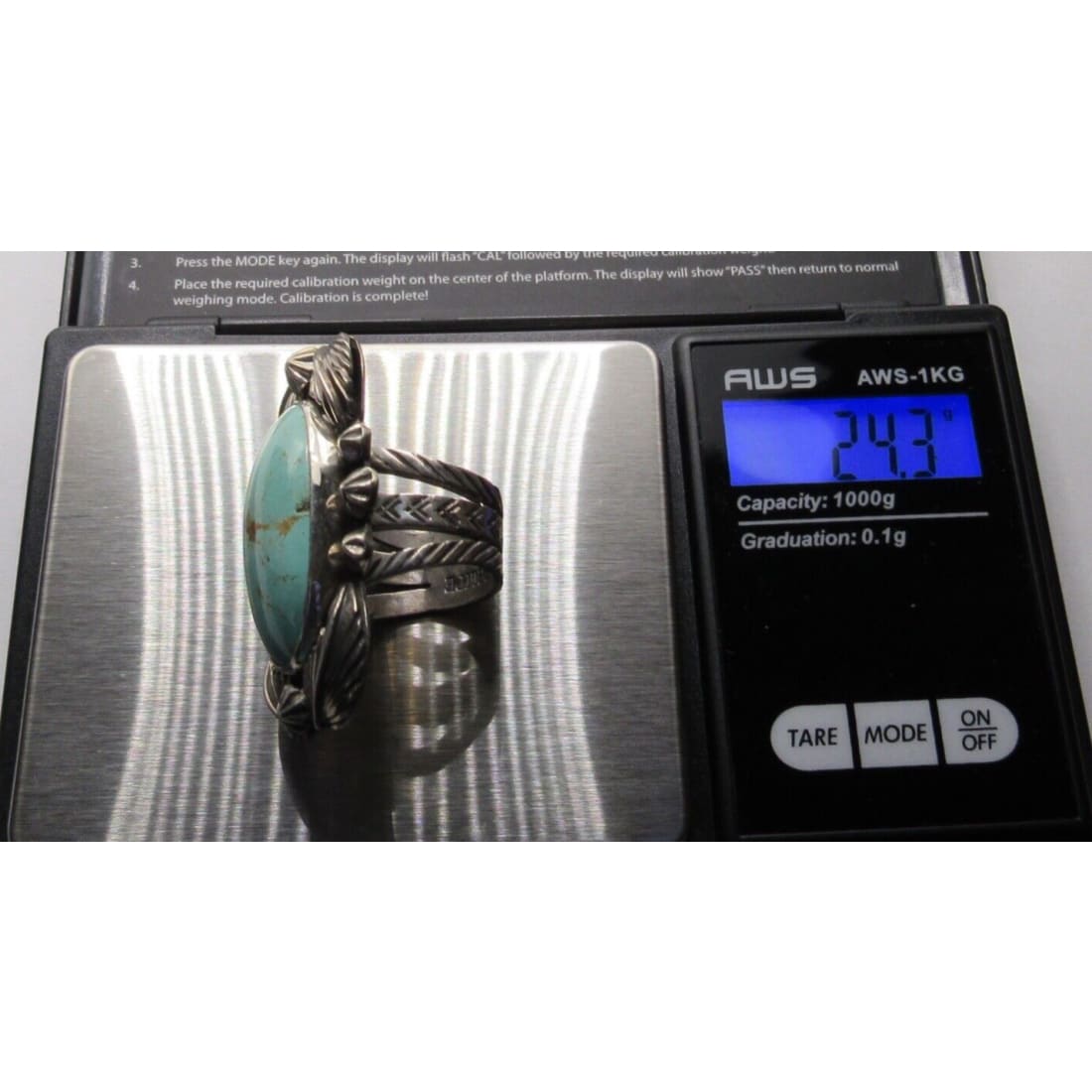 Navajo Royston Turquoise Ring Size 8 Sterling Native