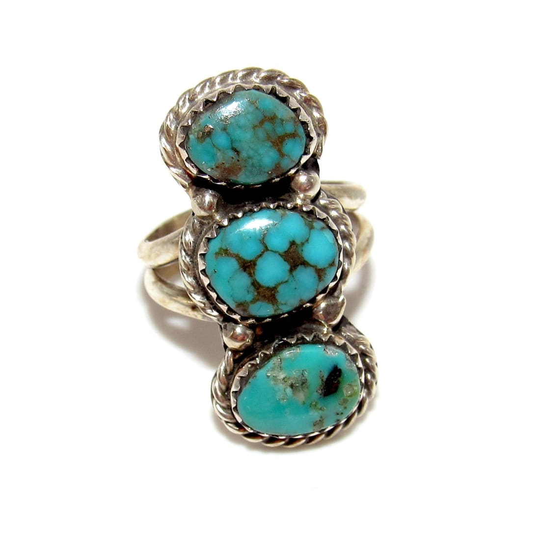 Navajo Royston Turquoise Ring Sz 6 Sterling Silver Signed