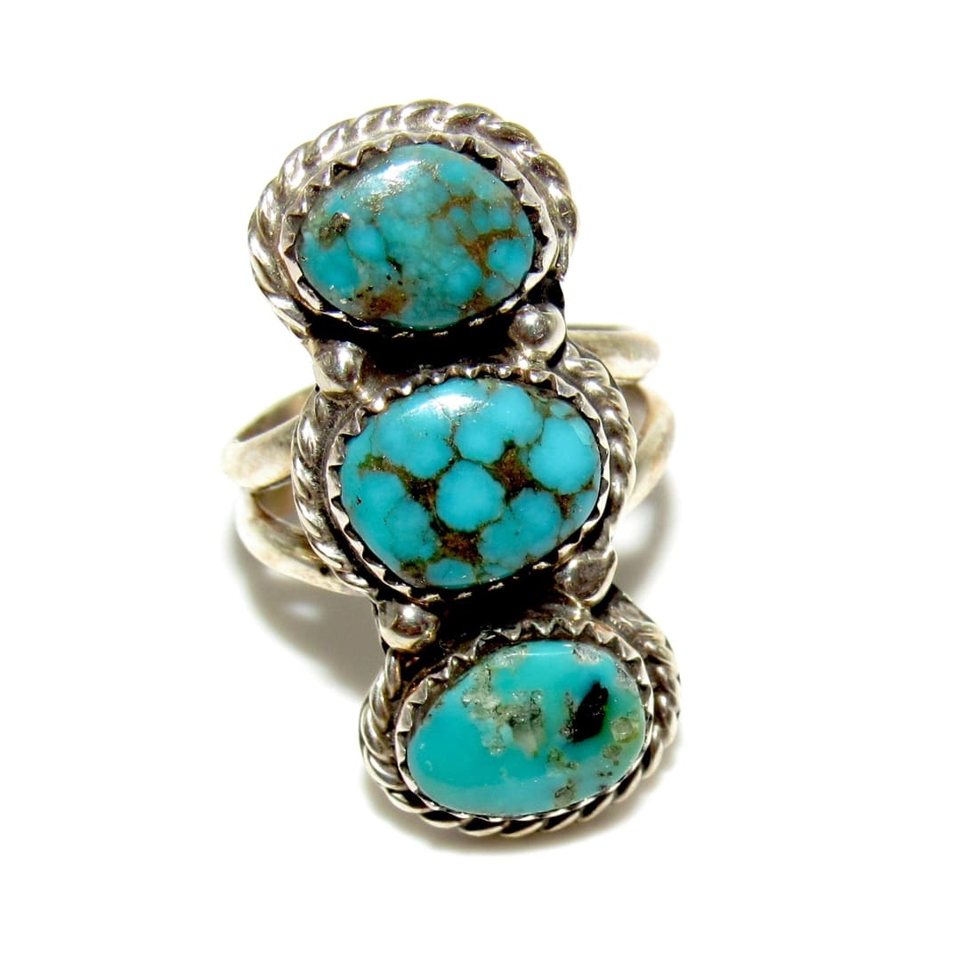 Navajo Royston Turquoise Ring Sz 6 Sterling Silver Signed