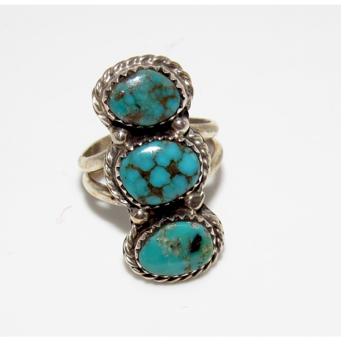 Navajo Royston Turquoise Ring Sz 6 Sterling Silver Signed