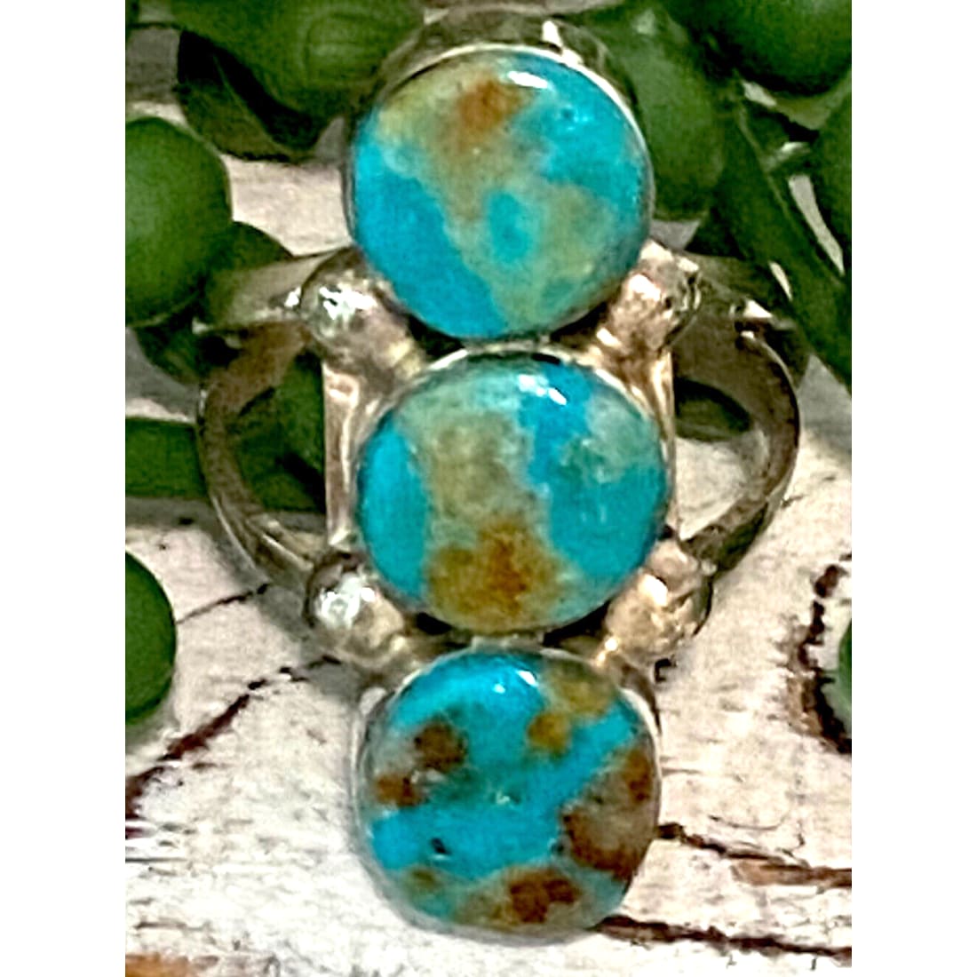 Navajo Royston Turquoise s Stone Design Ring Sz 8.5 Sterling