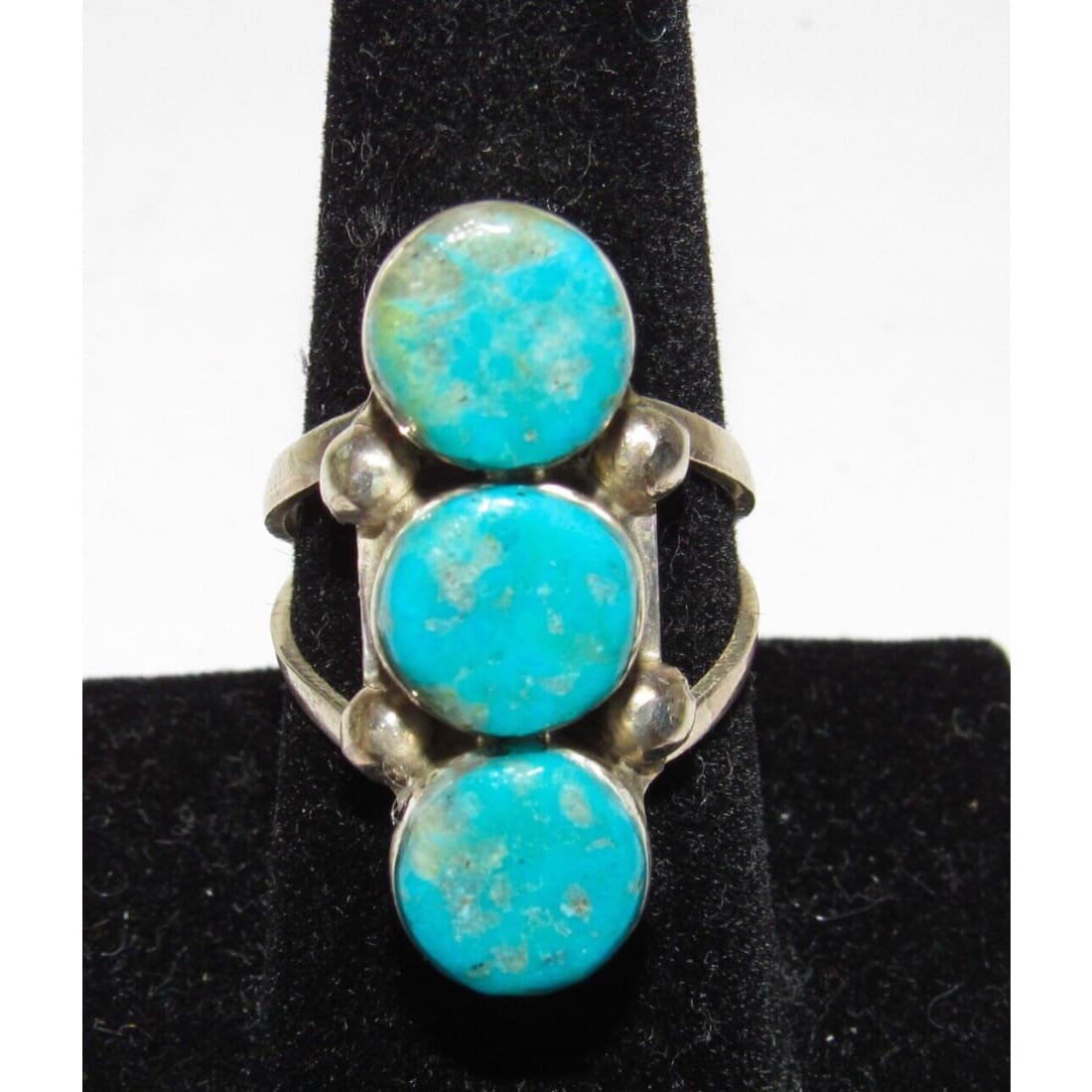 Navajo Royston Turquoise s Stone Design Ring Sz 9 Sterling
