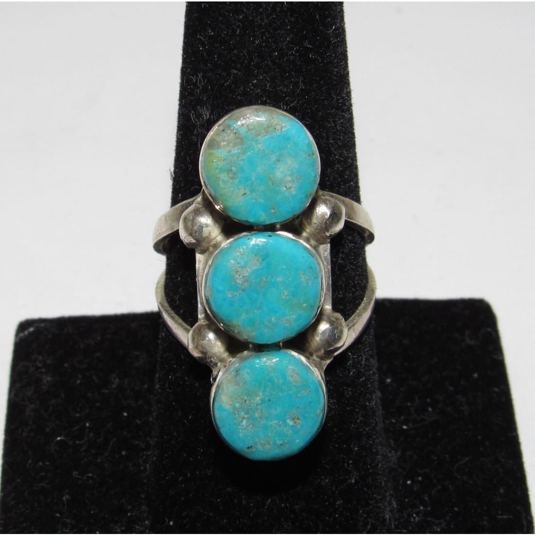 Navajo Royston Turquoise s Stone Design Ring Sz 9 Sterling