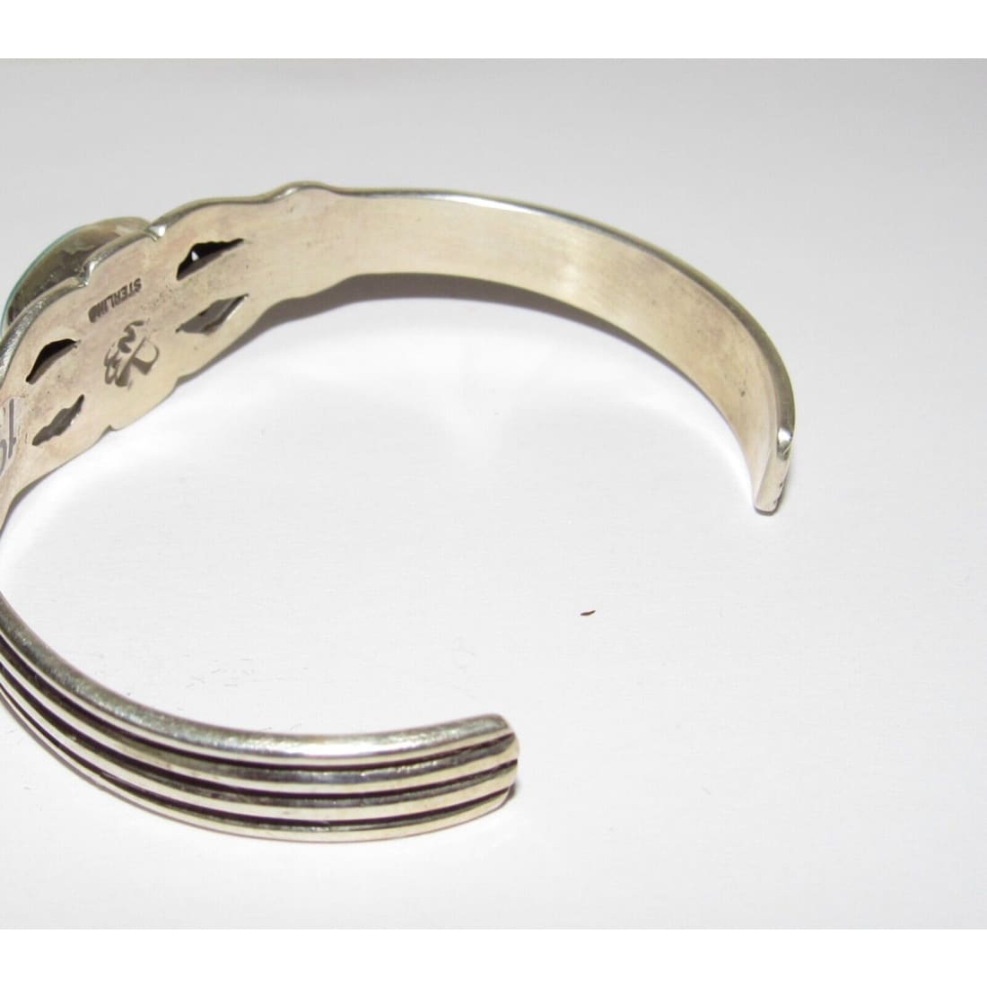 Navajo Royston Turquoise Stacker Cuff Bracelet Sterling