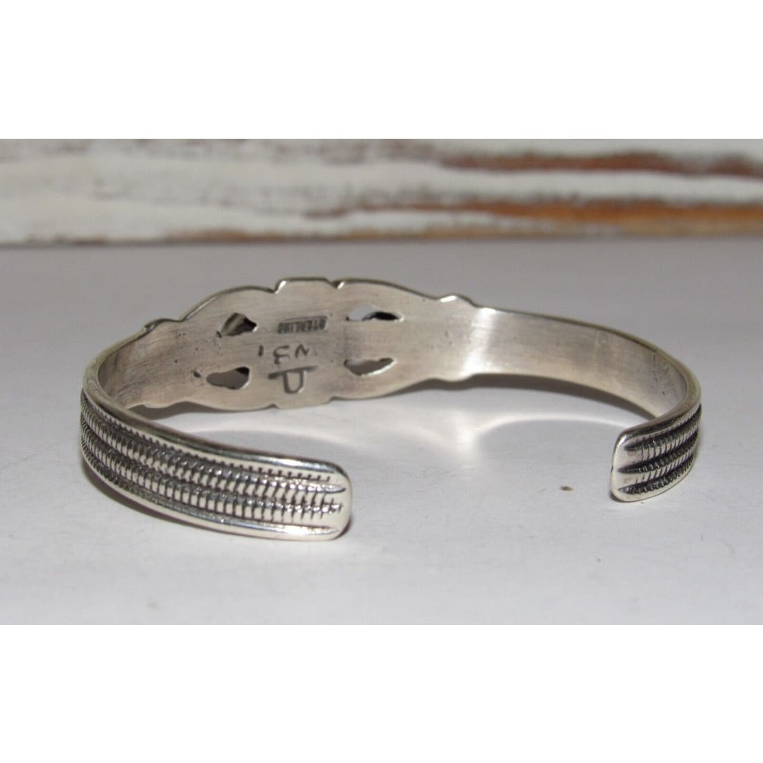 Navajo Royston Turquoise Stacker Cuff Bracelet Sterling