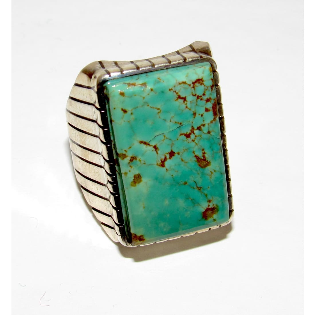 Navajo Royston Turquoise Statement Men Ring Sz 9 R. Jack