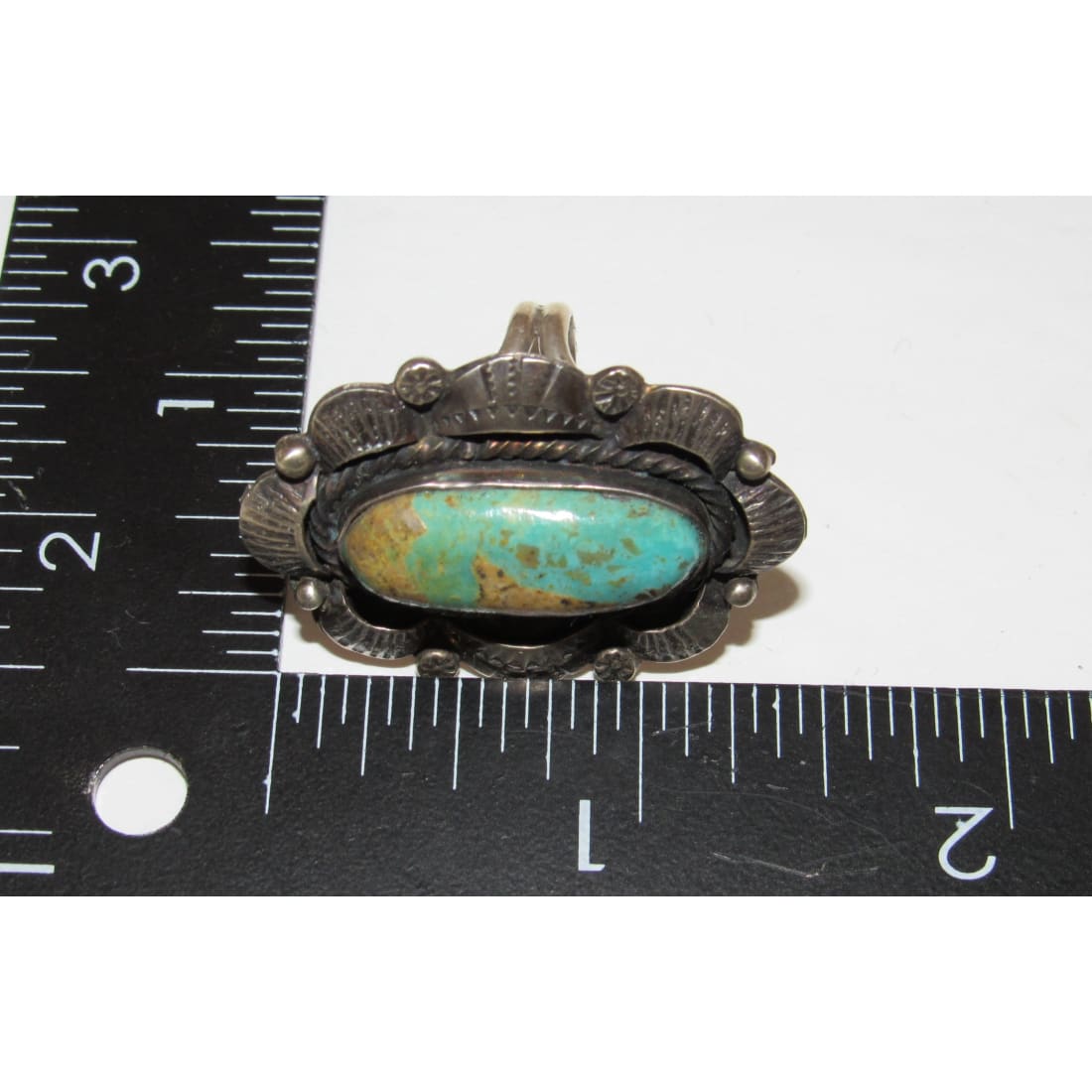 Navajo Royston Turquoise Statement Ring Sz 7.5 Sterling