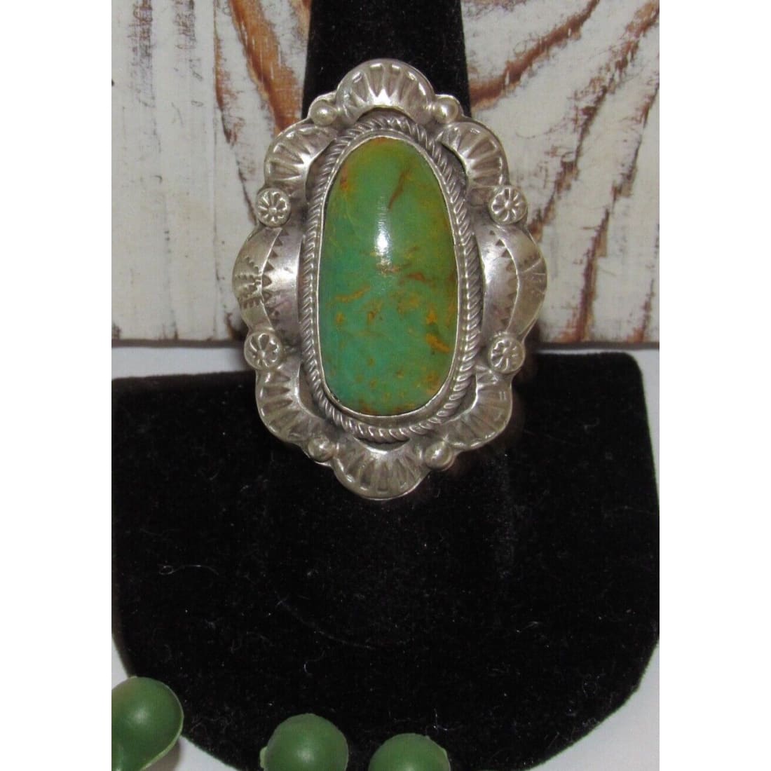 Navajo Royston Turquoise Statement Ring Sz 7 Sterling Silver