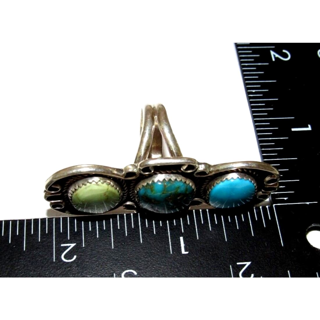 Navajo Royston Turquoise Statement Ring Sz 9 Sterling Silver