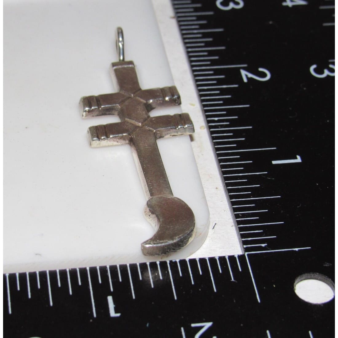 Navajo Sand Cast Dragonfly Cross Pendant Sterling Silver -