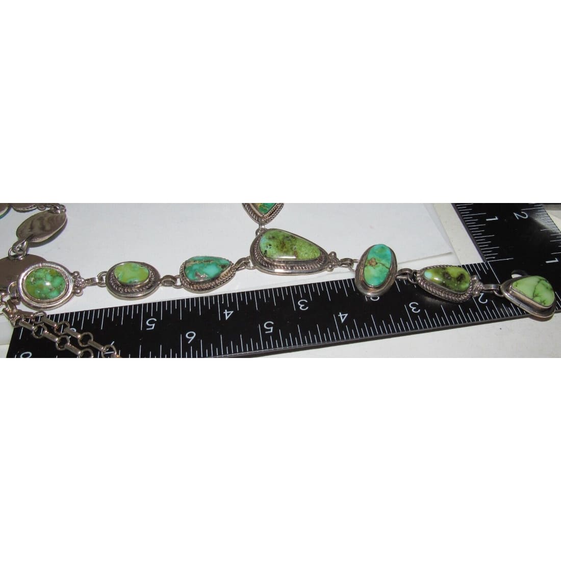 Navajo Sonoran Gold Mine Green Turquoise Lariat Necklace