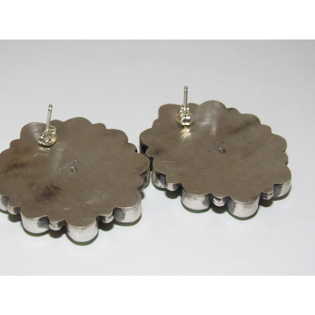 Navajo Sonoran Gold Turquoise Cluster Post Earrings Sterling